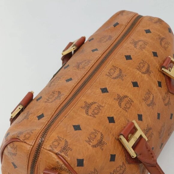 MCM Logogram Vicetos Hand Bag PVC Leather Brown Gold - Picture 6 of 15